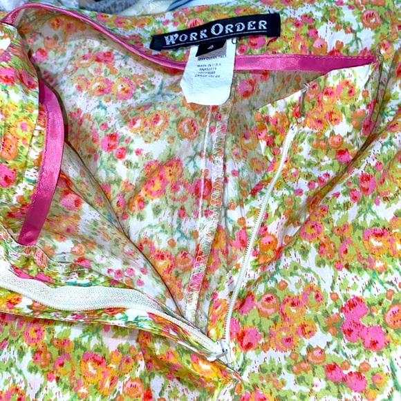 FLORAL WORK ORDER ANKLE/CROP PANTS ZIP FRONT SZ 4 PINK/GREEN/CREAM - Picture 12 of 12